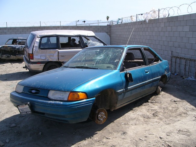 The Most-Stolen Cars Blue car Ford Junk Yard