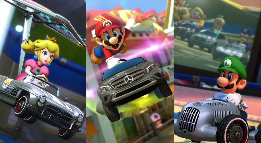 Three Mercedes-Benz in Mario Kart 8 