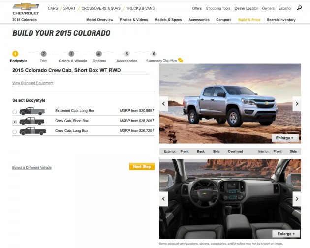 2015 Chevy Colorado Configurator