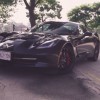 A C2 Corvette and a C7 Corvette side-by-side.