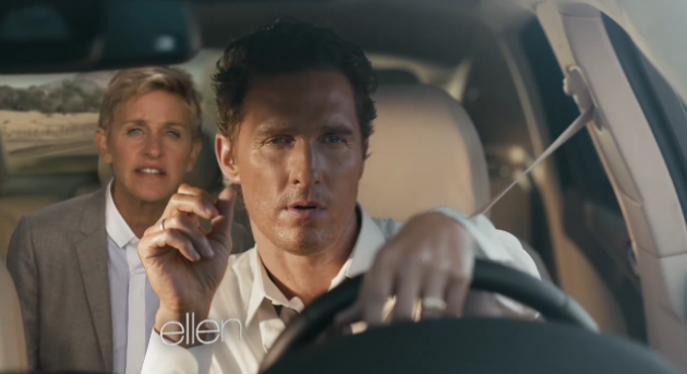 Ellen spoofs McConaughey Lincoln 