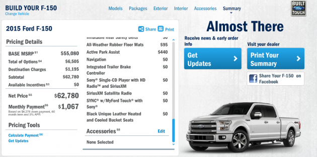 2015 F-150 configurator 