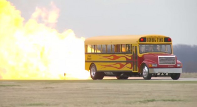 Check out this jet-powered school bus.
