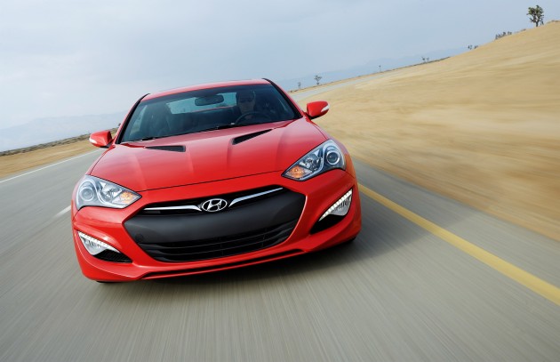 2015 Genesis Coupe red exterior