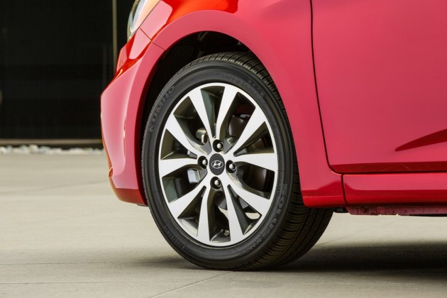 2015 Hyundai Accent Overview red exterior tires wheels