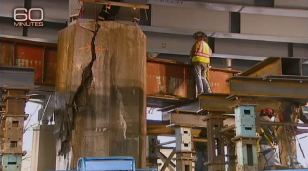 The damaged section of I-95 in Philadelphia that was featured on 60 Minutes during their story on our crumbling American infrastructure