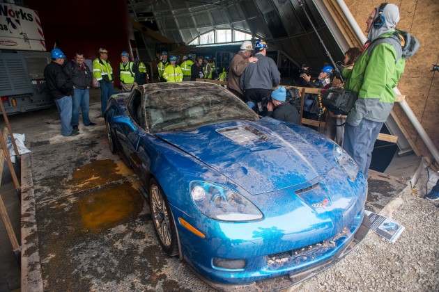 The "Blue Devil" is the first restored sinkhole Corvette.