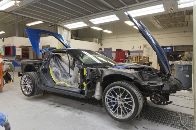 The "Blue Devil" is the first restored sinkhole Corvette.