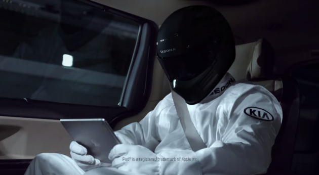 Kia Sedona Commercial With Stig-esque Drivers Gets Digitally Altered