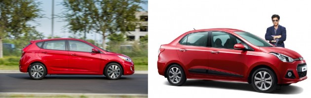 Hyundai Accent and Xcent Red