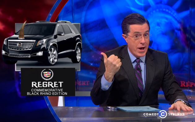 Stephen Colbert mocks oil war, low gas prices, and return of SUVs on last night's episode of The Colbert Report