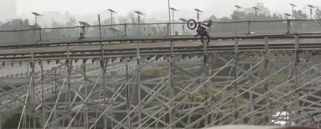 motorcycle on a roller coaster