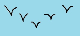 Cartoon flock of V-birds