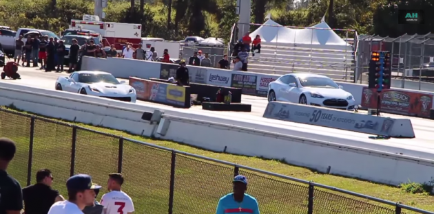 The Stingray on the Raceway: C7 Corvette Stingray vs Tesla Model S P85D