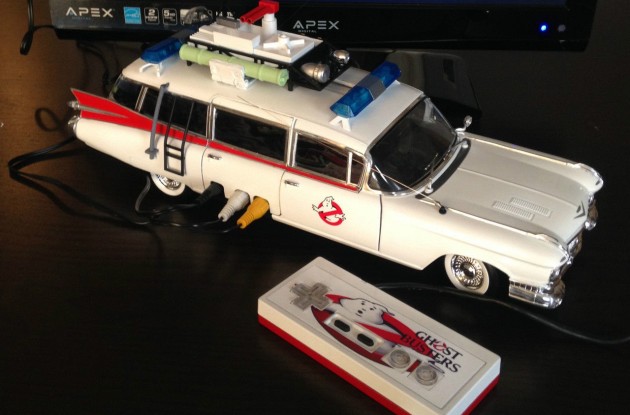 A Ghostbusters Ecto-1 NES console that's currently being auctioned off on eBay