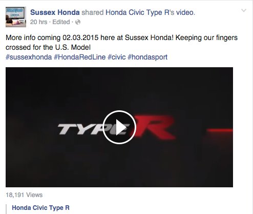 US Honda Civic Type R rumor Facebook post