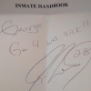 Jayson Werth autographed inmate handbook