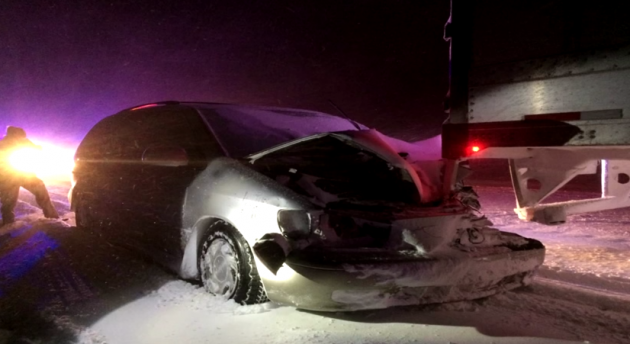 Toyota Sienna Dragged 16 Miles in Blizzard by Semi Truck 