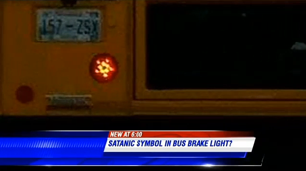 Supposedly Satanic school bus features pentagram brake lights