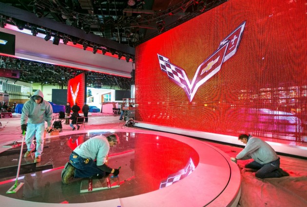 Chevy display at Detroit Auto Show