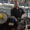 Assembly technician Steve Stinson builds a Z06 engine at the Performance Build Center in the Bowling Green Assembly Plant