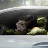 Still image of the Tortoise in the Mercedes-Benz Super Bowl commercial, "The Big Race"