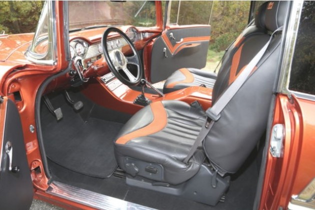 The interior of Dale Earnhardt Jr.'s custom 1955 Chevy Bel Air