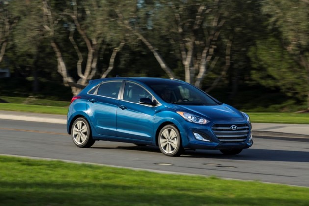 2016 Hyundai Elantra GT Overview blue driving grass