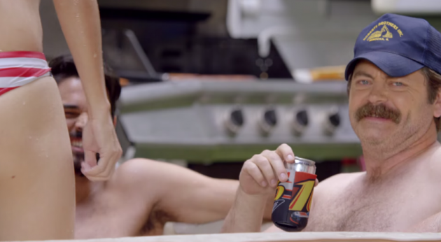 Still from Nick Offerman NASCAR ad