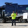 Lisa Sirabella and Donald Jordan, the now infamous drunk couple sleeping in a dumpster | Velazquez, in front of his truck