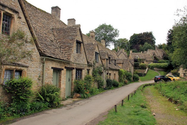 Yellow Car Photobombs Quaint English Village 2