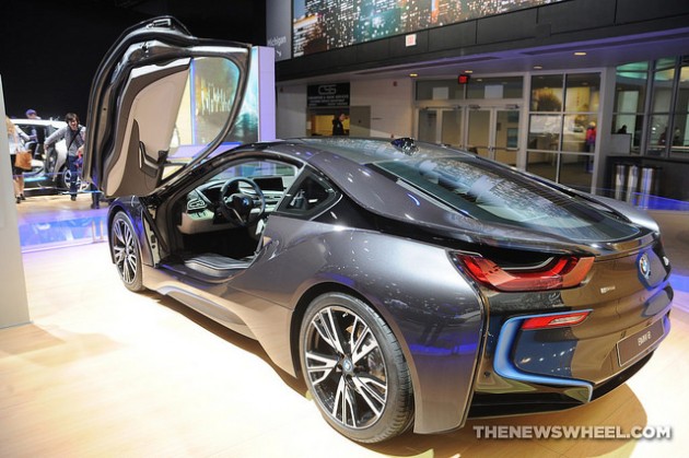 2014 BMW i8 at North American International Auto Show Detroit rear back open door