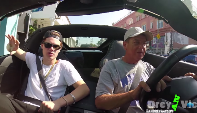 YouTube prankster Drey lets a homeless man drive his Corvette convertible 