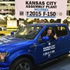 Ford President of The Americas Joe Hinrichs sits in a new F-150 manufactured at Kansas City Assembly Plant