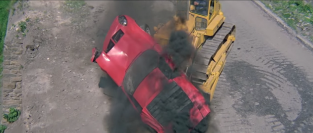 Lamborghini Miura from The Italian Job opening sequence crash