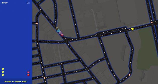 Pac Man Google Maps