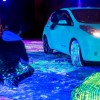 Glow-in-the-dark Nissan LEAF painting