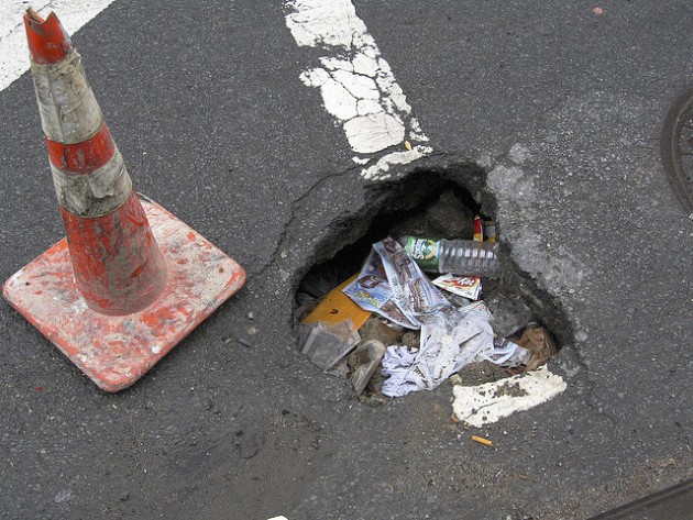 NYC Pothole or Garbage Can?