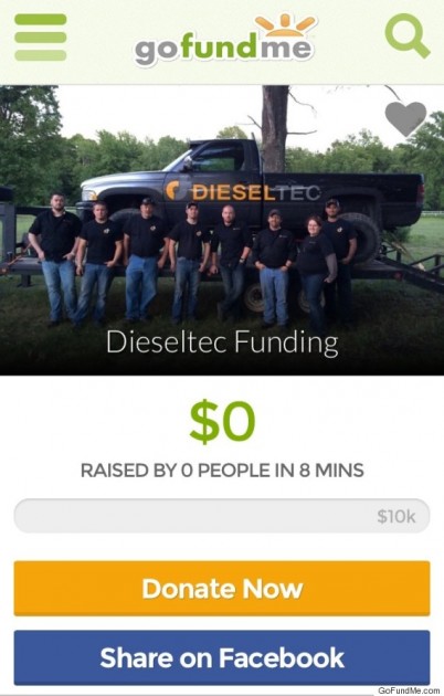 Dieseltec GoFundMe failed