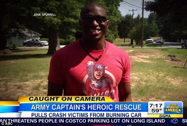 US Army Captain Steve Voglezon hailed as Captain America after saving two in NC car accident