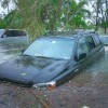 Car trapped in flood