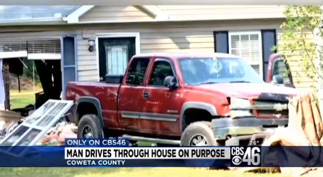 Georgia Man Drives Truck through House