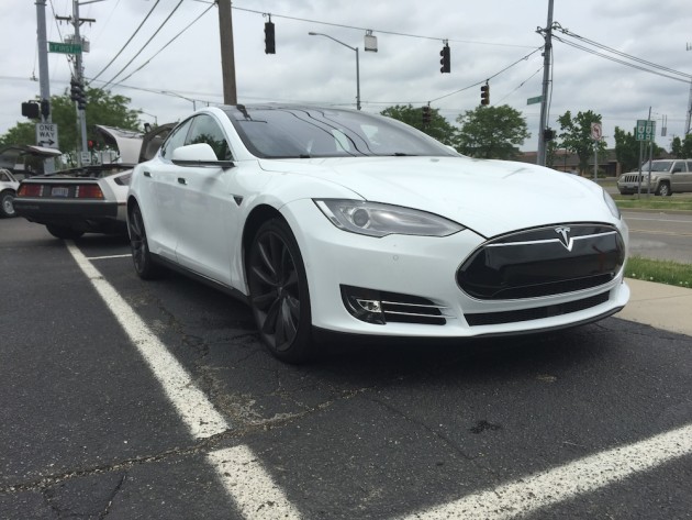 A 2015 Tesla Model S was also in attendance