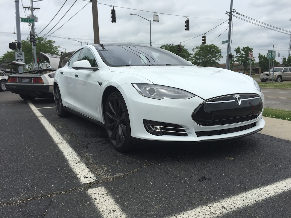 A 2015 Tesla Model S was also in attendance 