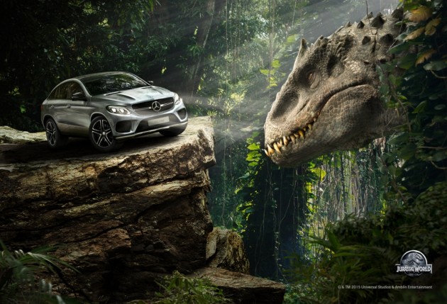 Jurassic World Mercedes Benz sponsorship promotion indominous  rex ad