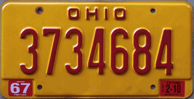 Placa de Letra Escarlata de Ohio