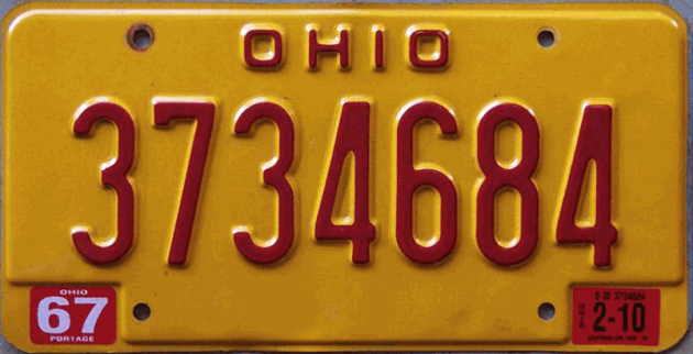 Ohio Scarlet Letter Plate