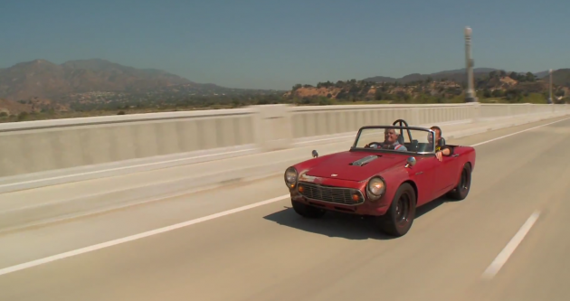 Jay Leno drives a 1964 Honda S600 hot rod on Jay Leno's Garage