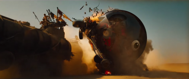 Still from the Mad Max: Fury Road and Mario Kart mash up