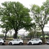 BMW donates 20 BMW i3 electric vehicles to NYC Parks in support of the TreesCount! census during a press conference at Julio Carballo Fields on Tuesday, May 19, 2015 in the Bronx Borough of New York. (Photo by Scott Gries/Invision for BMW of North America/AP Images)